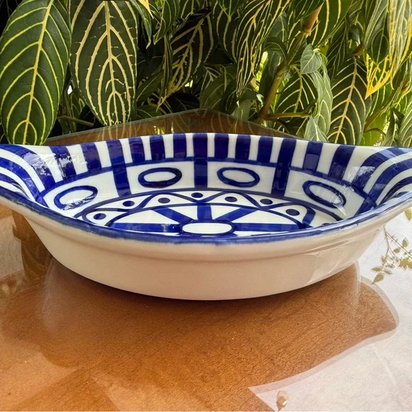 Dansk Blue and White Ceramic Oval Dish - Picture 3 of 9